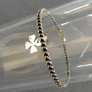 【送料無料】ジュエリー・アクセサリー コルドンクローバーシルバーブレスレットブラックゴールドリンクbracelet cordon trefle argent 925 lien noir et or 14,785円