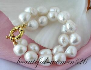 【送料無料】ジュエリー・アクセサリー ホワイトバロックブレスレットz2303 2row 8 15mm white baroque freshwater pearl bracelet