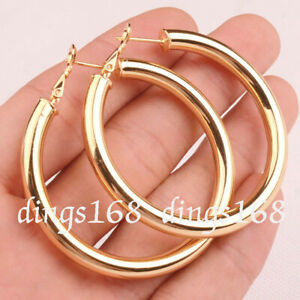 【送料無料】ジュエリー・アクセサリー イエローゴールドフープファッションイヤリングwomens 18k yellow gold filled classic extralarge hoop fashion earrings h780mm