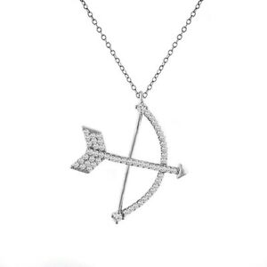【送料無料】ジュエリー・アクセサリー シルバーマッシブホワイトジルコントランスペアレントノットアローカラー925 argent massif blanc zircon transparent noeud fleche collier, 457cm