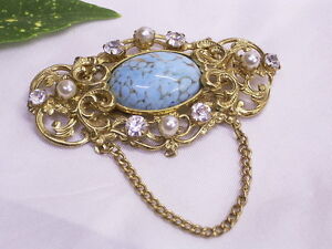 【送料無料】ジュエリー・アクセサリー ブルチトルキカボションガラスストラスアーティスティックパールbroche avec turkiscabochonimitat verre strass amp; perles artistiques