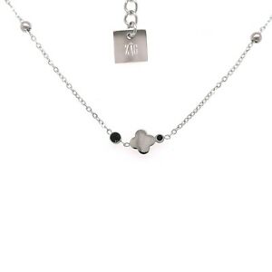 【送料無料】ジュエリー・アクセサリー ザグジュエリーシルバースチールクローバーcollier zag bijoux acier argente trefle 38cm5cm