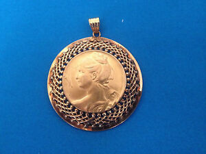 【送料無料】ジュエリー・アクセサリー ファインヴィンテージゴールデンペンダントプロファイルレディfin vintage pendentif dore profil lady pendant