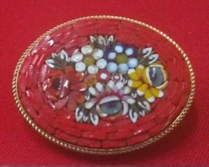 【送料無料】ジュエリー・アクセサリー マイクロイタリアンモザイクブロブロbroche ancienne micro mosaique italienne ref46517
