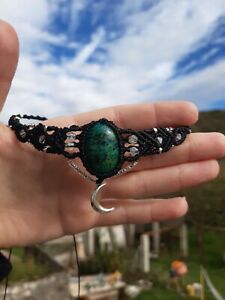 【送料無料】ジュエリー・アクセサリー クロドクロサイトアイデアマクラメネックレスcollier macrame avec une rodocrosite, idee cadeau