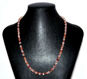 【送料無料】ジュエリー・アクセサリー ヘマトイドクォーツネックレスcollier quartz hematoide rouge 4mm