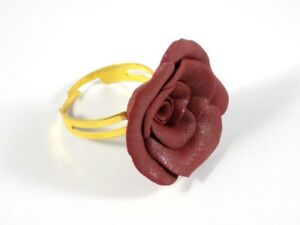 【送料無料】ジュエリー・アクセサリー バラリングbague avec une rose bordeaux paillete doree reglable