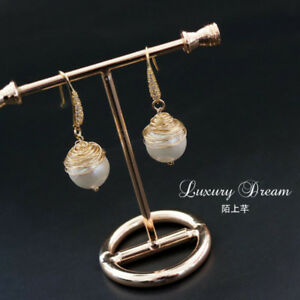 【送料無料】ジュエリー・アクセサリー イヤリングビッグパールバロックアーティザンゴールドメッキboucles doreilles gros perle culture baroque ficele cz artisanal plaque or msq1