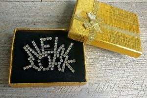 【送料無料】ジュエリー・アクセサリー ヴィンテージラインストーンニューヨークブローチbroche vintage strass york