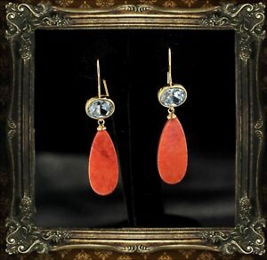 【送料無料】ジュエリー・アクセサリー イヤリングクォーツレッドグラスドロップフラットboucles doreilles crochet plaque or quartz rouge verre goutte plat pendant qd3