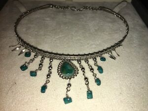 【送料無料】ジュエリー・アクセサリー コリアーツールドクーメタルホワイトターコイズベリタブルcollier tour de cou metal blanc turquoises veritables