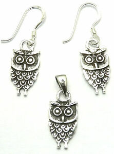 【送料無料】ジュエリー・アクセサリー シルバーイヤリングフクロウフクロウジュエリーparure boucles doreillespendentif en argent 925 bijoux chouette hibou owl