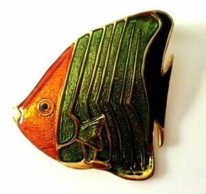 【送料無料】ジュエリー・アクセサリー ヴィンテージブローチブローチピンbroche vintage poisson tropicale emaille brooch pin neuf 5,1cm