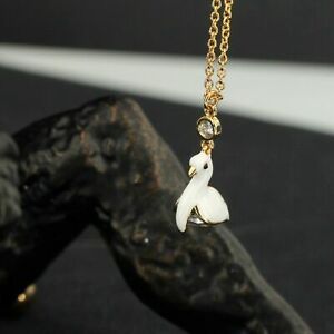 【送料無料】ジュエリー・アクセサリー スリーパーカラーバードピジョンホワイトメッキゴールドcollier dormeuse oiseau pigeon blanc plaque or 18k yd