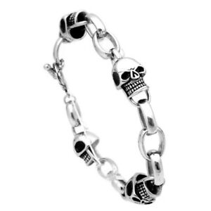 【送料無料】ジュエリー・アクセサリー スチールヘッドオブデスブレスレットリンク90 acier inoxydable tete de mort bracelet lien