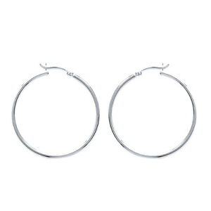 【送料無料】ジュエリー・アクセサリー シルバーイヤリングロディエクレオールkbc boucles doreilles argent 925 rhodie creoles 40mm 15,584円