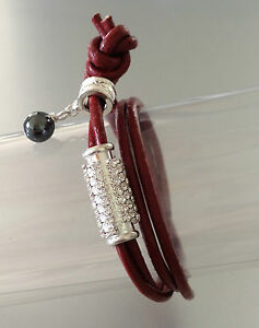 【送料無料】ジュエリー・アクセサリー ストラスレザーリンクレッドブレスレットbracelet lien cuir strass rouge