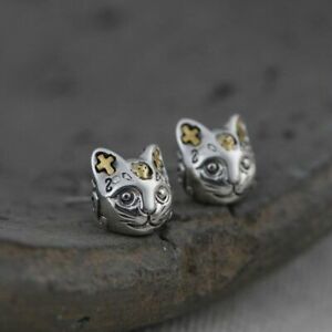 【送料無料】ジュエリー・アクセサリー スターリングタイargent sterling animal cartoon 3d chat ancien thai argent boucles pour femmes