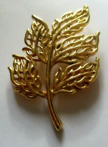 【送料無料】ジュエリー・アクセサリー ピンシートヴィンテージgrande broche couleur or feuille finement ajouree rare bijou vintage 2157