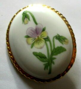 【送料無料】ジュエリー・アクセサリー ブローチヴィンテージbroche couleur or camee porcelaine blanche motif floral bijou vintage 1655