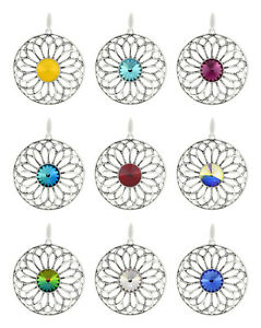 【送料無料】ジュエリー・アクセサリー スターリングシルバーラウンドペンダントリヴォリスワロフスキーRクリスタルsterling silver round pendants made with 1122 rivoli 12mm swarovskiR crystals