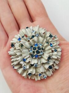 【送料無料】ジュエリー・アクセサリー ラインストーンヴィンテージブローチgrosse broche ancienne vintage avec strass bleu 14,785円