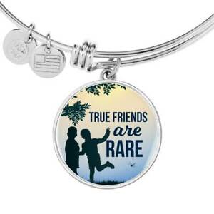 【送料無料】ジュエリー・アクセサリー メッセージサークルスチールブレスレットami message cadeau true amis sont rare cercle bracelet acier inoxydable