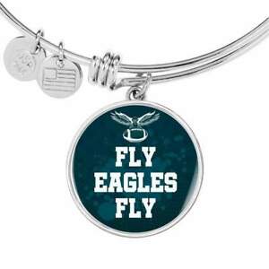 【送料無料】ジュエリー・アクセサリー フライイーグルスフィラデルフィアサッカースチールゴールドサークルブレスレットfly eagles philadelphia football acier inoxydable ou 18k or cercle bracelet b
