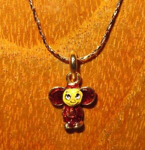 【送料無料】ジュエリー・アクセサリー ロシアエナメルカラーチェブラシカゴールデンチェーンcollier email sans oeuf russe authentique cheburashka topple dore chaine