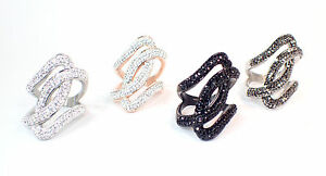 【送料無料】ジュエリー・アクセサリー スチールリングシルバーローズブラックロウスストラスモーダンanneau en acier inoxydable bague 35mm argent or rose noir rangees strass mordern