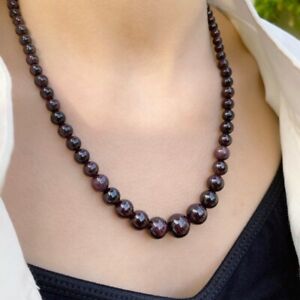 【送料無料】ジュエリー・アクセサリー ナチュラルデグレッシブパールカラーグレナトレッドボルドーcollier en perles degressives naturelles grenat rouge bordeaux