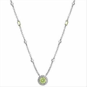 【送料無料】ジュエリー・アクセサリー シルバーグリーンジルコーネジャセロンコリアーチェーンargent vert zircone jaseron chaine collier