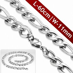 【送料無料】ジュエリー・アクセサリー フィガロステンレスメッシュチェーンステンレスchaine a mailles figaro en acier inoxydable l60cm w11mm en acier inoxydable｜hokushin