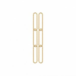 【送料無料】ジュエリー・アクセサリー ゴールドメッキイヤリングツイストboucles doreilles en plaque or trois rectangles aspect torsades