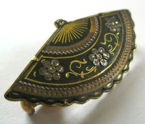 ジュエリー・アクセサリー トレドヴィンテージファンブローチbelle broche eventail or de tolede ancien bijou vintage vieil or fond noir 610