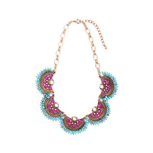 【貨物輸送無料】宝飾品・付属物 コートコートゴールデンローズタッセルパールターコイズレトロcollier court dore rose vif ethnique tassel perle turquoise gravure retro jd6