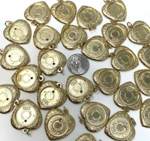【送料無料】ジュエリー・アクセサリー ヴィンテージハートフォトネックレスペンダントゴールデンメタルロット27 vintage forme coeur photo collier pendentif metal dore lot