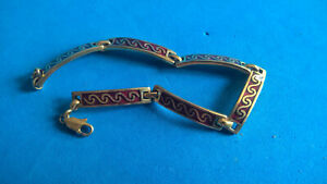 【送料無料】ジュエリー・アクセサリー メッキブレスレットヴィンテージブレスレットancien bracelet plaque or amp; email vintage bracelet