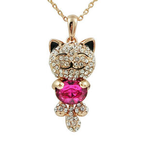 【送料無料】ジュエリー・アクセサリー ファッションジュエリーゴールドメッキローズハッピーキャットコリアーmode bijoux 18k plaque or rose heureux chat collier fn017