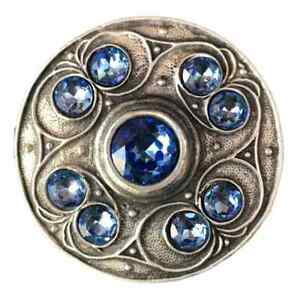 【送料無料】ジュエリー・アクセサリー サファイアクリスタルスズグランドラウンドケルトブローチgrand rond broche celtique crafted de etain anglais avec 9 saphir cristaux