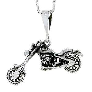 【送料無料】ジュエリー・アクセサリー シルバースターリングモトペンダントブレロックインチイタリアンチェーンボックスargent sterling moto 3d pendentif breloque, 18 italien boite chain