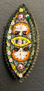 【貨物輸送無料】宝飾品・付属物 オーナメントモザイクブローチassez vieux mosaique broche avec ornements k2