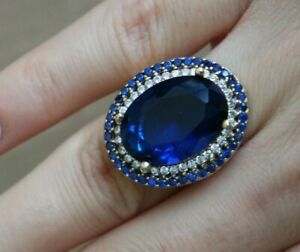 【送料無料】ジュエリー・アクセサリー サファイアリングシルバースターリングハンドメイドトルコサイズリングbague saphir 925 argent sterling handmade gemme turque femmes taille bague 69