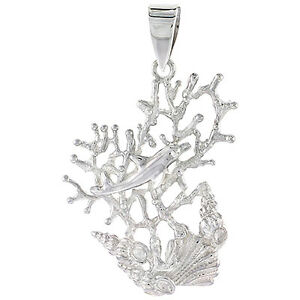 【貨物輸送無料】宝飾品・付属物 シルバースターリングイルカコローシェルペンダントボックスargent sterling flawless qualite dauphin,coraux amp; coquillages pendentif,18  box