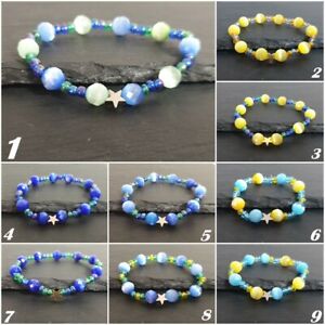 【送料無料】ジュエリー・アクセサリー グラスブレスレットスイートパールスターゴールドシルバーdoux perles en verre bracelet avec etoile or argent