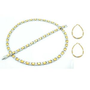 【送料無料】ジュエリー・アクセサリー トーンハグキスネックレスブレスレットゴールドシルバーイヤリングセット