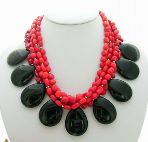 【送料無料】ジュエリー・アクセサリー レッドコーラルオンリックスネックレス