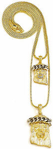 【送料無料】ジュエリー・アクセサリー イエスネックレスボックスリンクチェーンミニペンダントセットjesus deux colliers neuf mini pendentif ensemble avec boite lien chaines dieu