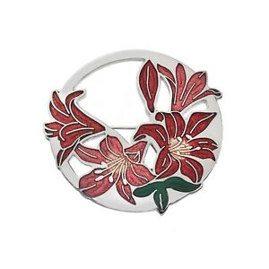 【貨物輸送無料】宝飾品・付属物 ライスホワイトピンシルバーメッキオールナインパッケージlarge rouge lys blanc broche plaque argent tout neuf emballage cadeau