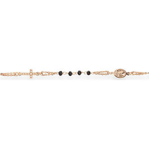 【送料無料】ジュエリー・アクセサリー ジュエリーブレスレットアメンチャペルブラックローズfemme bijoux bracelet amen brornz3 chapelet or rose noir nouveau 22,350円